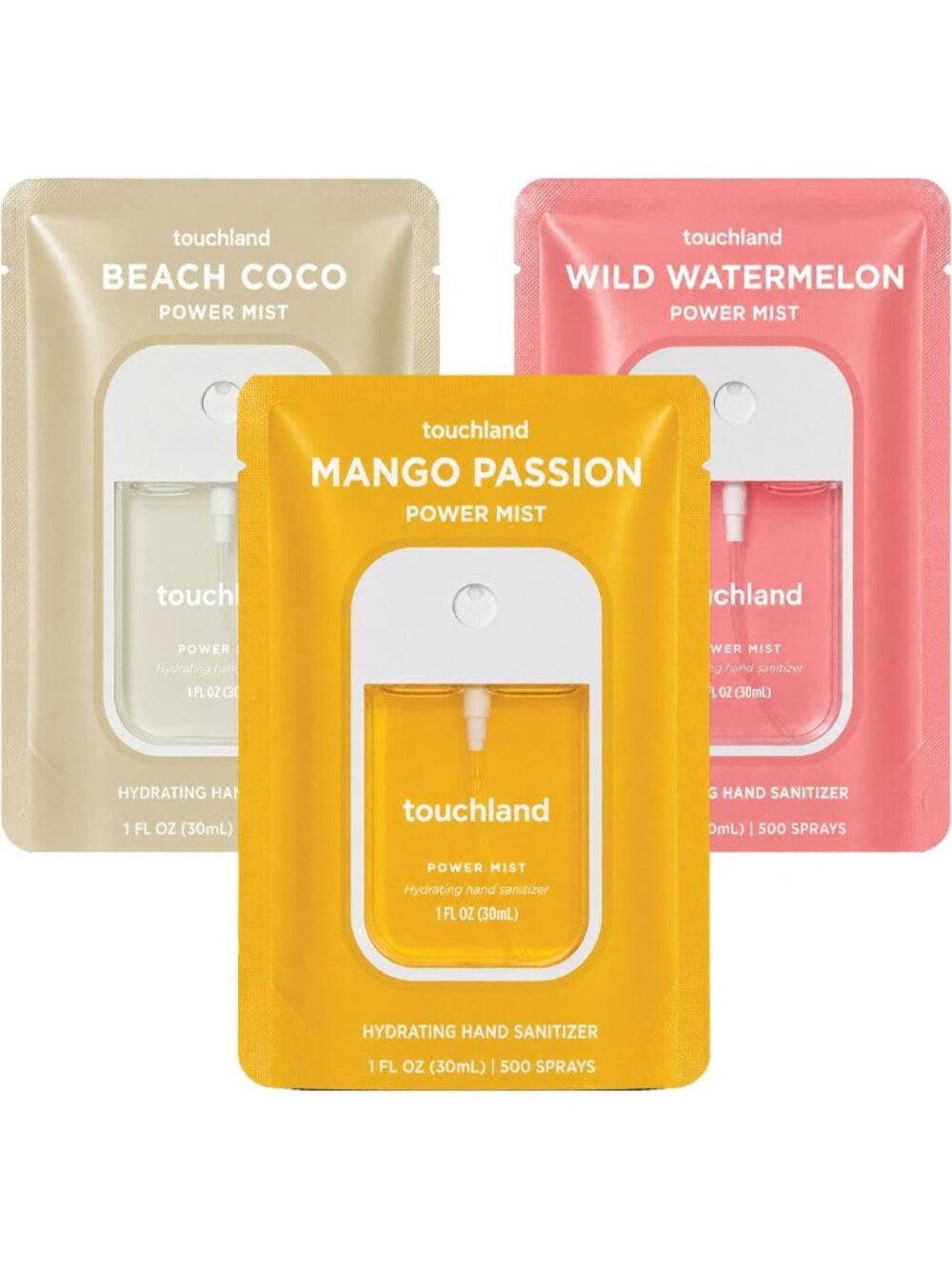 Tropical Trio Hydrating Hand Sanitizer Spray Set - Travel Size, Moisturizing
